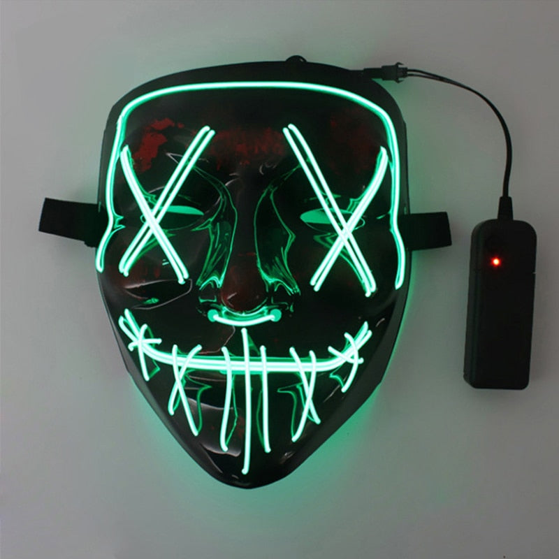 Halloween LED Mask Purge Masks Choice Mascara Costume DJ Party Light To Mixed Color Masque Glow In Dark Halloween Cosplay Mask