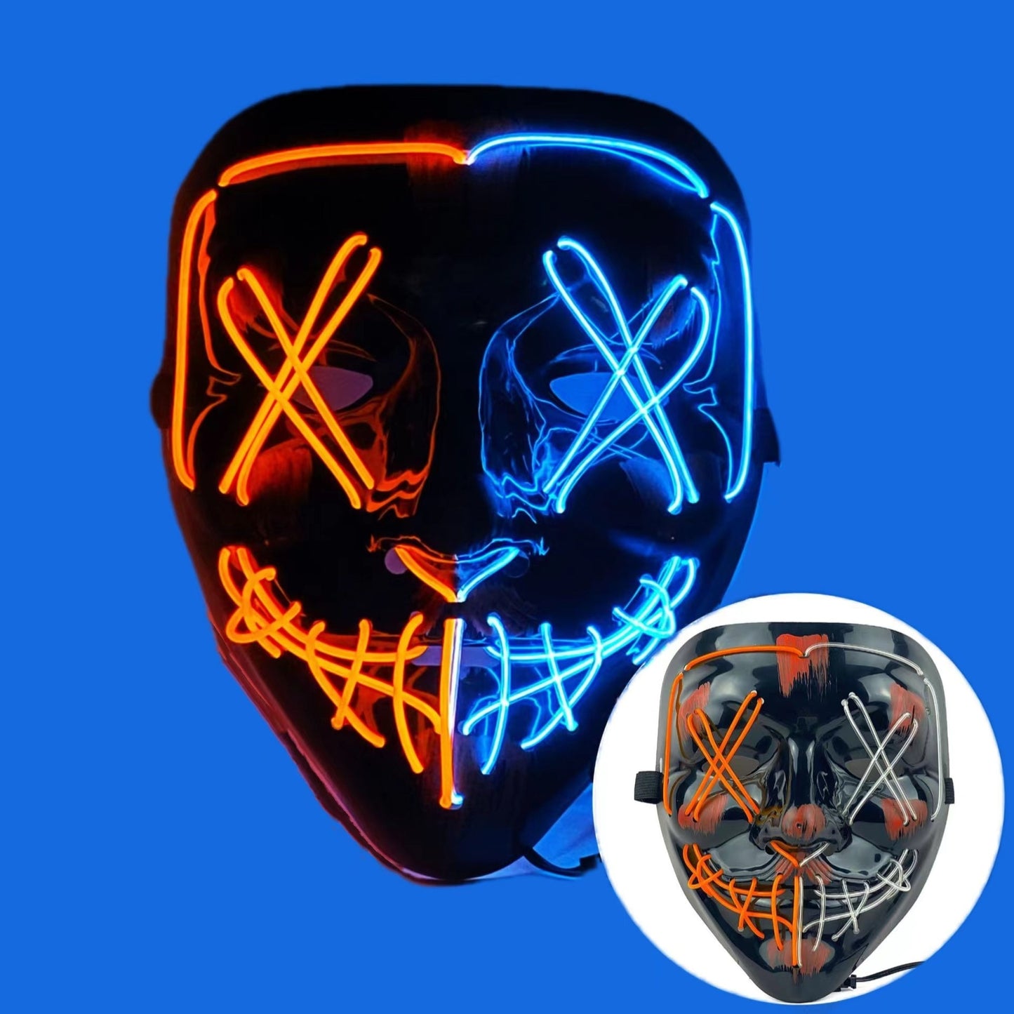 Halloween LED Mask Purge Masks Choice Mascara Costume DJ Party Light To Mixed Color Masque Glow In Dark Halloween Cosplay Mask