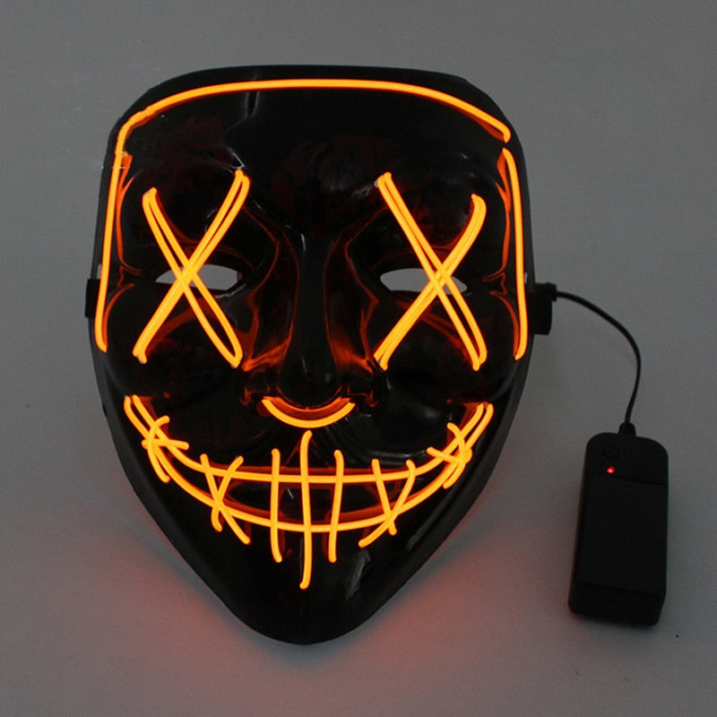 Halloween LED Mask Purge Masks Choice Mascara Costume DJ Party Light To Mixed Color Masque Glow In Dark Halloween Cosplay Mask