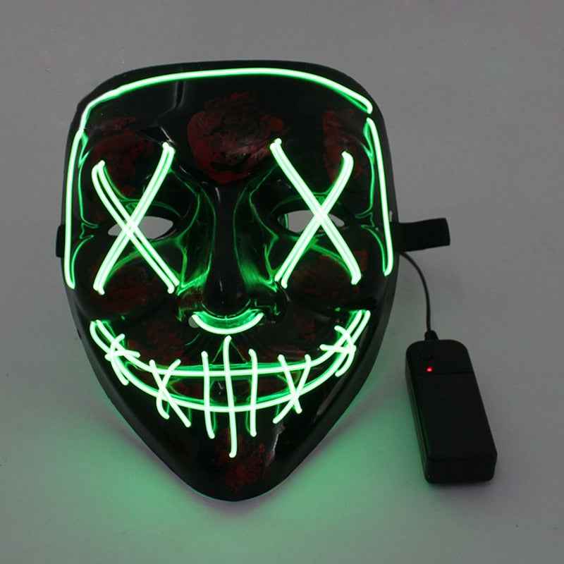 Halloween LED Mask Purge Masks Choice Mascara Costume DJ Party Light To Mixed Color Masque Glow In Dark Halloween Cosplay Mask