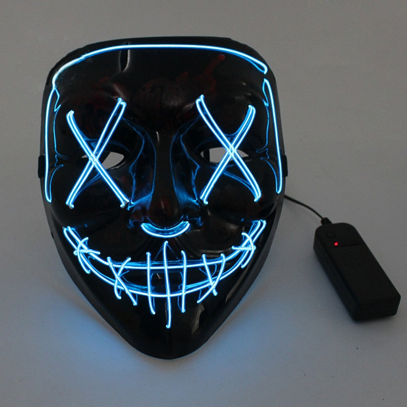 Halloween LED Mask Purge Masks Choice Mascara Costume DJ Party Light To Mixed Color Masque Glow In Dark Halloween Cosplay Mask