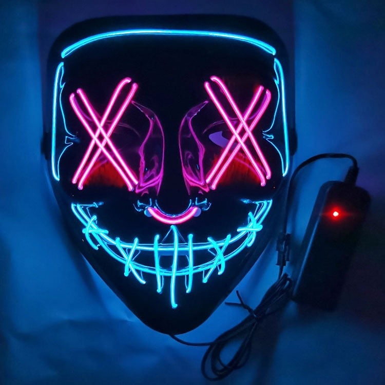 Halloween LED Mask Purge Masks Choice Mascara Costume DJ Party Light To Mixed Color Masque Glow In Dark Halloween Cosplay Mask