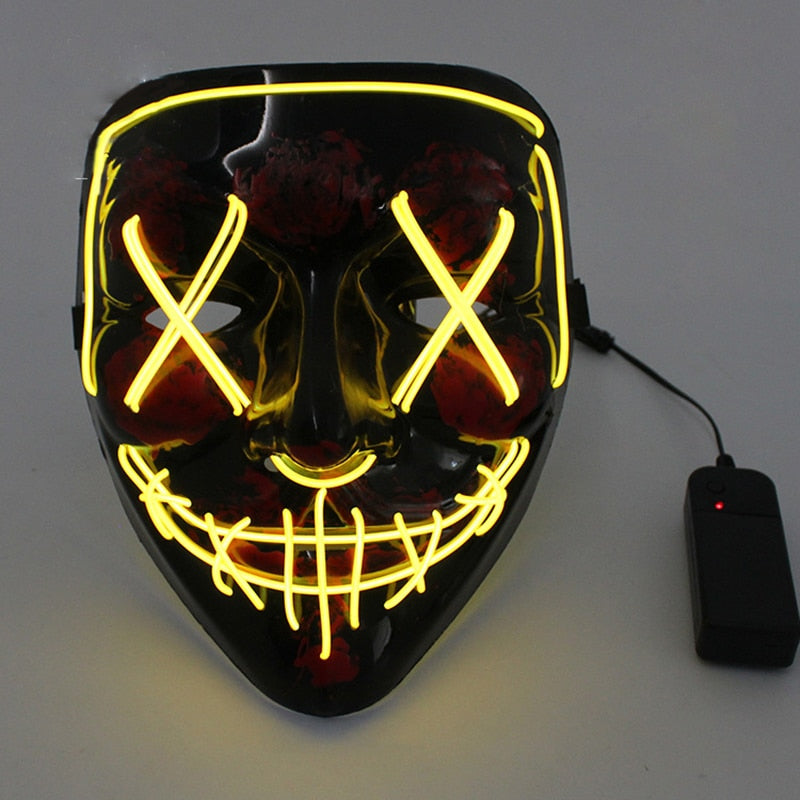 Halloween LED Mask Purge Masks Choice Mascara Costume DJ Party Light To Mixed Color Masque Glow In Dark Halloween Cosplay Mask